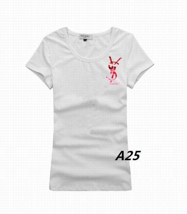 YSL short round collar T woman S-XL-015
